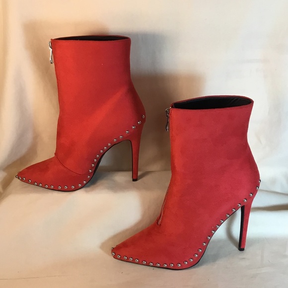 PrettyLittleThing Shoes - PrettyLittleThing Vibrant Red Heeled Boots
